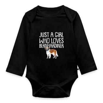 St. Bernard Chiens Cadeaux - Body Bébé bio manches longues - noir - Devant