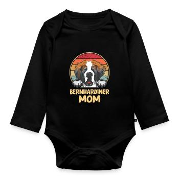 St. Bernard Chiens Cadeaux - Body Bébé bio manches longues - noir - Devant