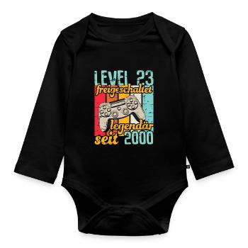 Level 23 freigeschaltet legendär seit 2000 - Baby Bio-Langarm-Body - Schwarz - Vorne