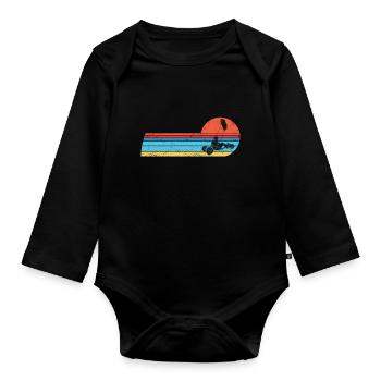 Strand-Kite Windracer Land-Kite Kite-Strandsegler - Baby Bio-Langarm-Body - Schwarz - Vorne