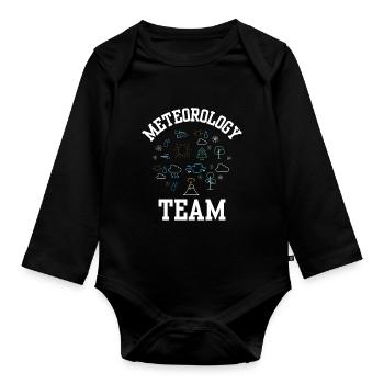Team Meteorologie Meteorologe Wettervorhersage - Baby Bio-Langarm-Body - Schwarz - Vorne