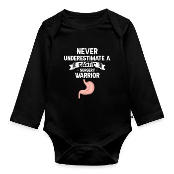 Gastric Bypass and Gastric Bypass Operation Design - Organic Longsleeve Baby Bodysuit - black - Front