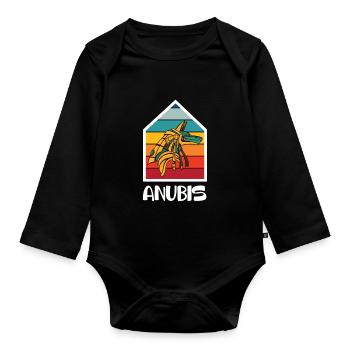 Anubis Egyptology God of the Dead Egypt Pharaoh S - Organic Longsleeve Baby Bodysuit - black - Front
