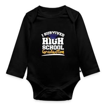Dernier jour d’école Sortants de l’école - Body Bébé bio manches longues - noir - Devant