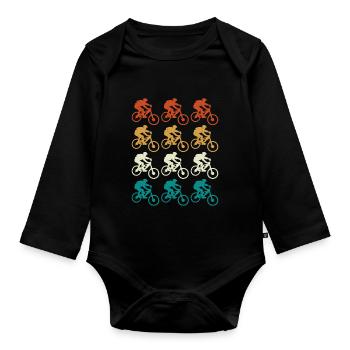 Vintage and Retro BMX for Men - Baby Bio-Langarm-Body - Schwarz - Vorne