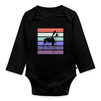 Retro Kleidung für Boxer - Baby Bio-Langarm-Body - Schwarz - Vorne