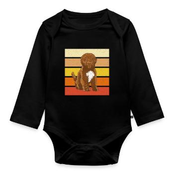 Vêtements rétro pour Cockapoo - Body Bébé bio manches longues - noir - Devant
