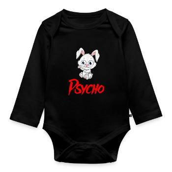 PSYCHO HASE Halloween Apokalypse Horror Monster - Baby Bio-Langarm-Body - Schwarz - Vorne