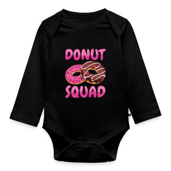 Donut Squad Donuts - Organic Longsleeve Baby Bodysuit - black - Front