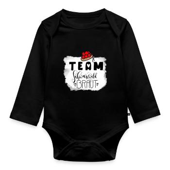 JGA Team Schwarzwald Braut-Junggesellinnenabschied - Baby Bio-Langarm-Body - Schwarz - Vorne