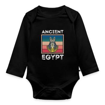 Ancient Egypt Anubis God of the dead pharaoh Egypto - Organic Longsleeve Baby Bodysuit - black - Front