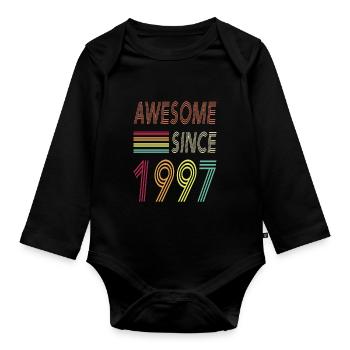 Awesome since 1997 - Baby Bio-Langarm-Body - Schwarz - Vorne