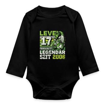 Level 17 freigeschaltet legendär seit 2006 - Baby Bio-Langarm-Body - Schwarz - Vorne