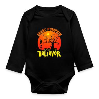 Cauchemar Citrouille Halloween Party Sorcière - Body Bébé bio manches longues - noir - Devant