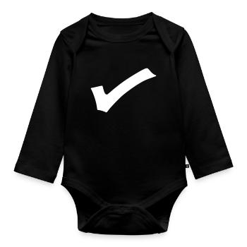 Hook Emoji Sketch Drawing White - Organic Longsleeve Baby Bodysuit - black - Front