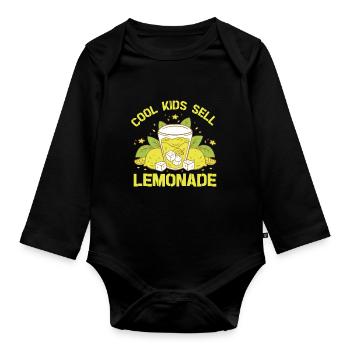 Lemonade Rack Lemon Juice Homemade - Organic Longsleeve Baby Bodysuit - black - Front