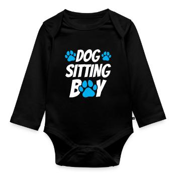 Dog Sitter Boy Dog Sitting Dog Sitting Dog - Body Bébé bio manches longues - noir - Devant