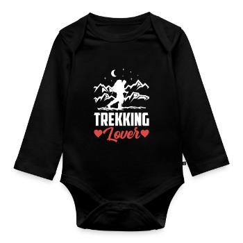 Trekking Lovers Randonneurs Randonnée Randonnée - Body Bébé bio manches longues - noir - Devant