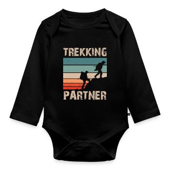 Trekking Partenaire Randonneurs Randonneurs Randonnée - Body Bébé bio manches longues - noir - Devant