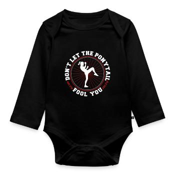 Krav Maga Apparel Israeli Self - Organic Longsleeve Baby Bodysuit - black - Front