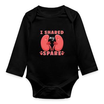 Kidney Transplant Kidney Donor Kidney Disease - Organic Longsleeve Baby Bodysuit - black - Front