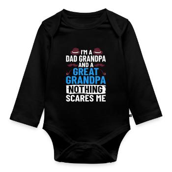 great-grandfather grandpa great-grandparents grandfather - Organic Longsleeve Baby Bodysuit - black - Front