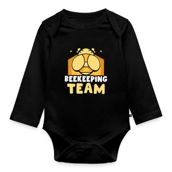Team Beekeeping Honey Beekeepers Beekeepers - Organic Longsleeve Baby Bodysuit - black - Front