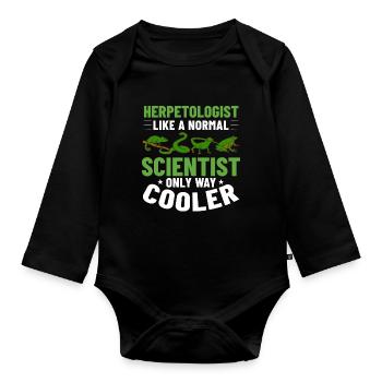Herpetology Reptiles Herpetologist Lizards - Organic Longsleeve Baby Bodysuit - black - Front