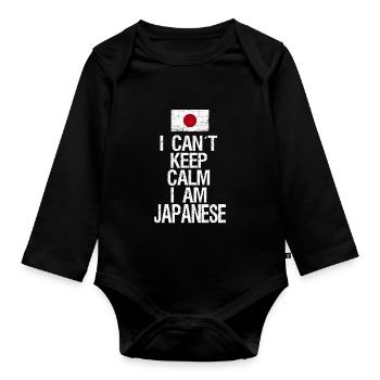 I can not Keep Calm I am Japanese - Organic Longsleeve Baby Bodysuit - black - Front