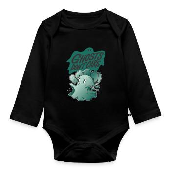 Ghost Don't Care Halloween Party Horror Boo - Organic Longsleeve Baby Bodysuit - black - Front