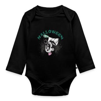 Gruseliges Halloween-Party-Albtraum-Horror-Hallowe - Baby Bio-Langarm-Body - Schwarz - Vorne
