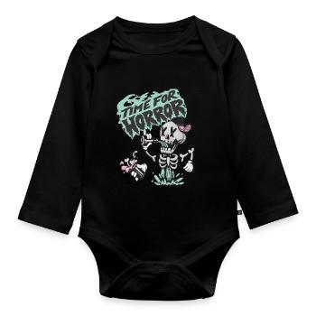Skeleton Undead Halloween Party Nightmare Hallowee - Organic Longsleeve Baby Bodysuit - black - Front