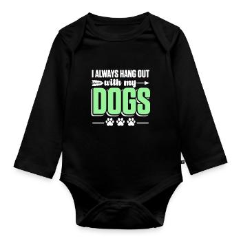Canine Paw Tierhalter Welpe Hundetrainer - Baby Bio-Langarm-Body - Schwarz - Vorne