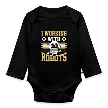Robot Robotics Engineer - Organic Longsleeve Baby Bodysuit - black - Front