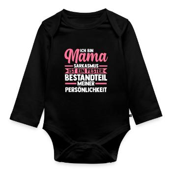 Mutter Mama - Baby Bio-Langarm-Body - Schwarz - Vorne