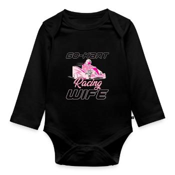 Go Kart Racer Lap Race Track Racing Fun - Organic Longsleeve Baby Bodysuit - black - Front