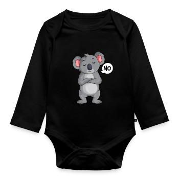 Koala Children - Organic Longsleeve Baby Bodysuit - black - Front