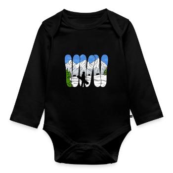 Snowboarding Snowboard Snowboarder - Baby Bio-Langarm-Body - Schwarz - Vorne