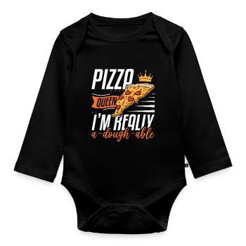 Pizza Queen pour femmes Je suis vraiment une pizza capable de faire de la pâte - Body Bébé bio manches longues - noir - Devant
