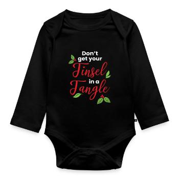 Dont get your Tinsel in a Tangle - Baby Bio-Langarm-Body - Schwarz - Vorne
