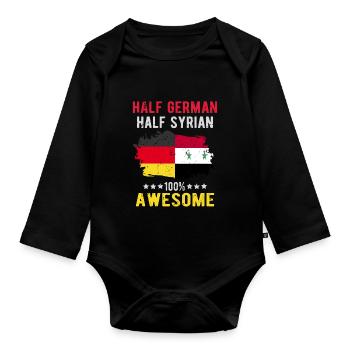 Moitié allemande moitié syrienne - Body Bébé bio manches longues - noir - Devant