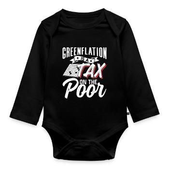 L’inflation verte est une taxe pour les pauvres Vert - Body Bébé bio manches longues - noir - Devant