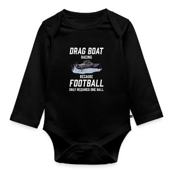 Drag Boat Racing I Drag Boat Driver Speedboat - Baby Bio-Langarm-Body - Schwarz - Vorne