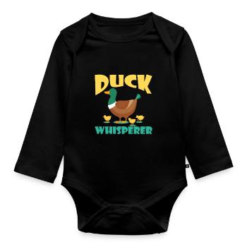 Duck Whisperer Duck Duck Bird - Body Bébé bio manches longues - noir - Devant