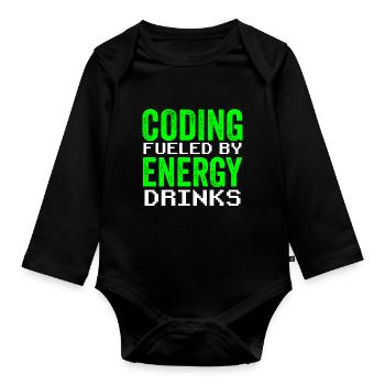 Programmation avec le codage de code du codeur de boissons énergisantes - Body Bébé bio manches longues - noir - Devant