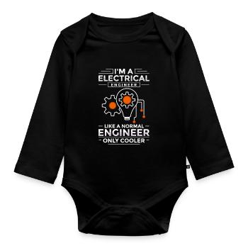 Electrical Engineering Engineer Research Development - Organic Longsleeve Baby Bodysuit - black - Front