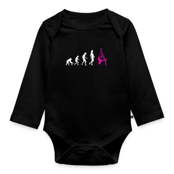 Aerial Silk Evolution - Acrobatics Gymnastics - Organic Longsleeve Baby Bodysuit - black - Front