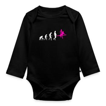 Aerial Silk Evolution - Aerial silk Acrobatics - Organic Longsleeve Baby Bodysuit - black - Front
