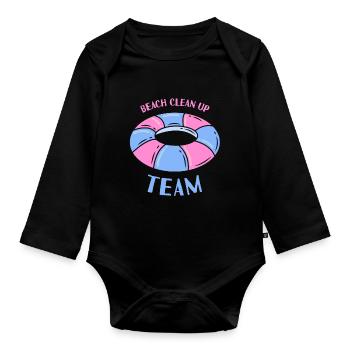Beach Clean Up Team Beach Beach Cleaning - Organic Longsleeve Baby Bodysuit - black - Front