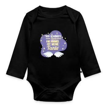 Patinntante Patin Nichte Neffe Tante - Baby Bio-Langarm-Body - Schwarz - Vorne